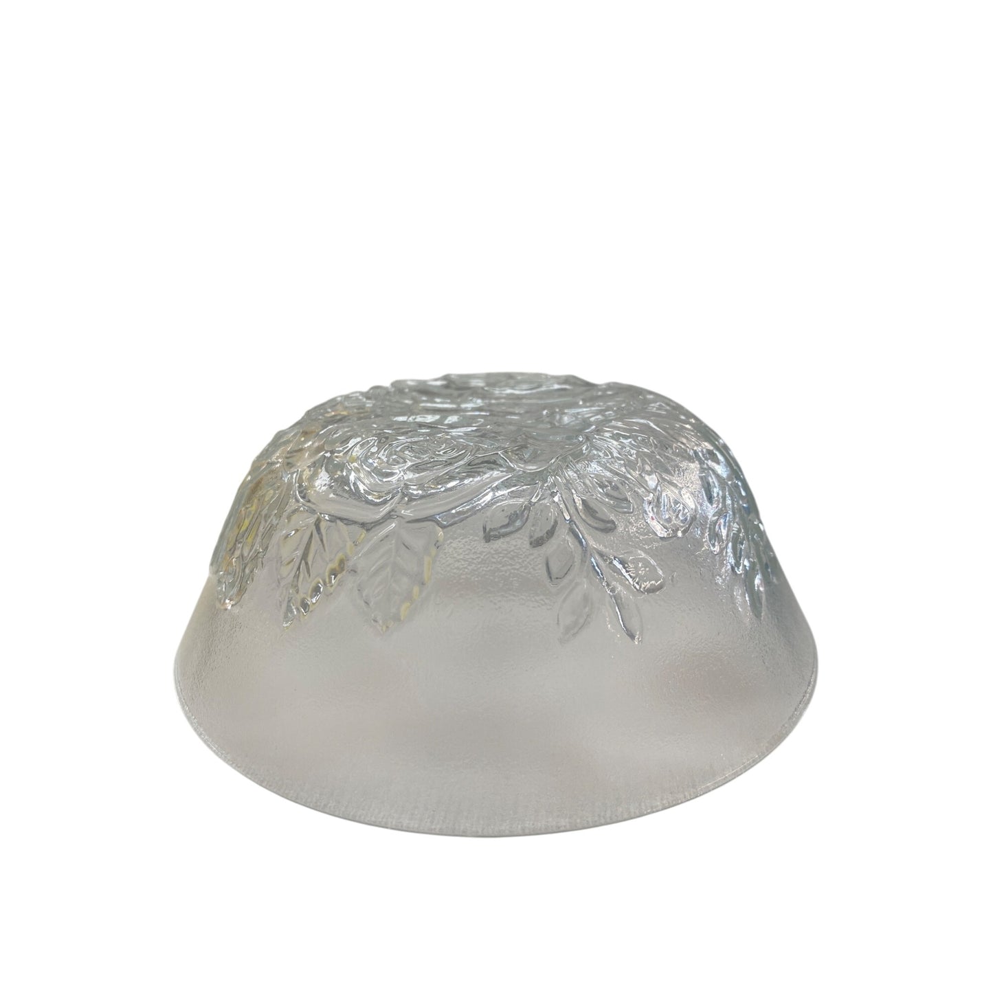 Firna Pressed Glass Bowl With Rose Pattern Clear