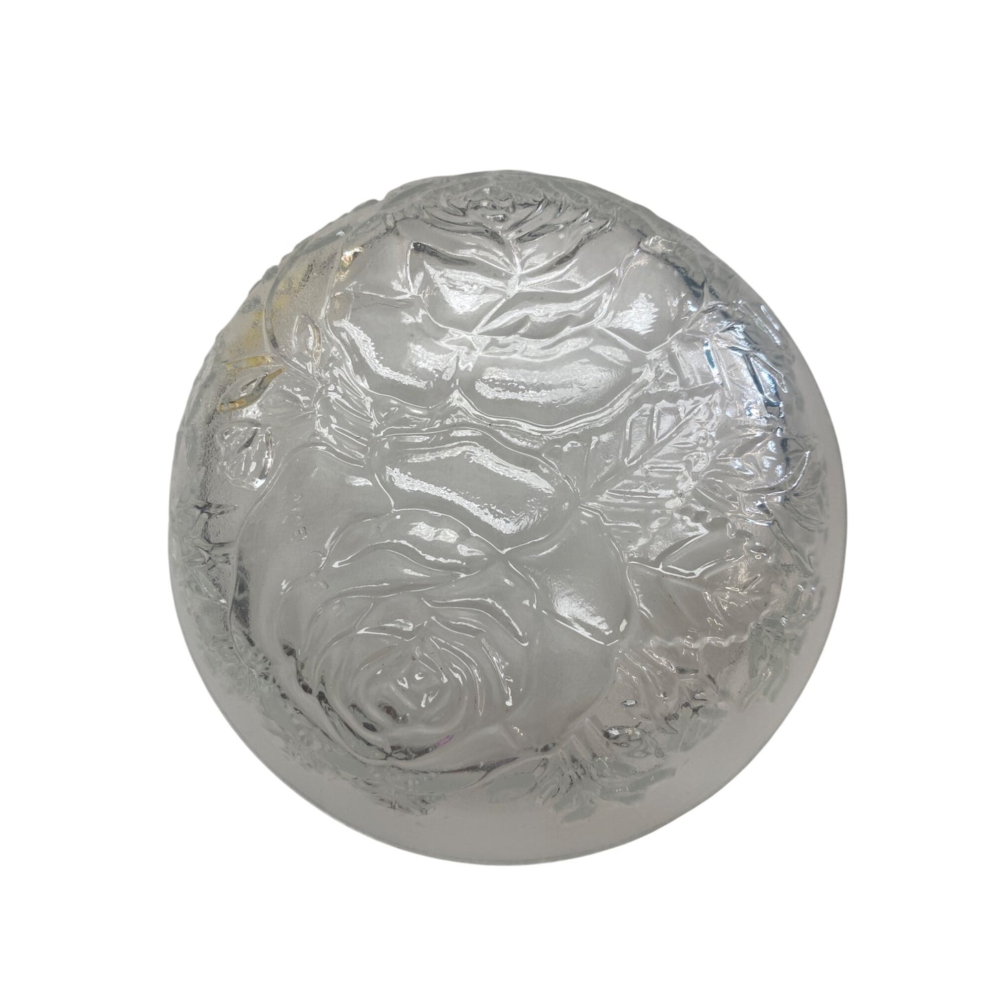 Firna Pressed Glass Bowl With Rose Pattern Clear