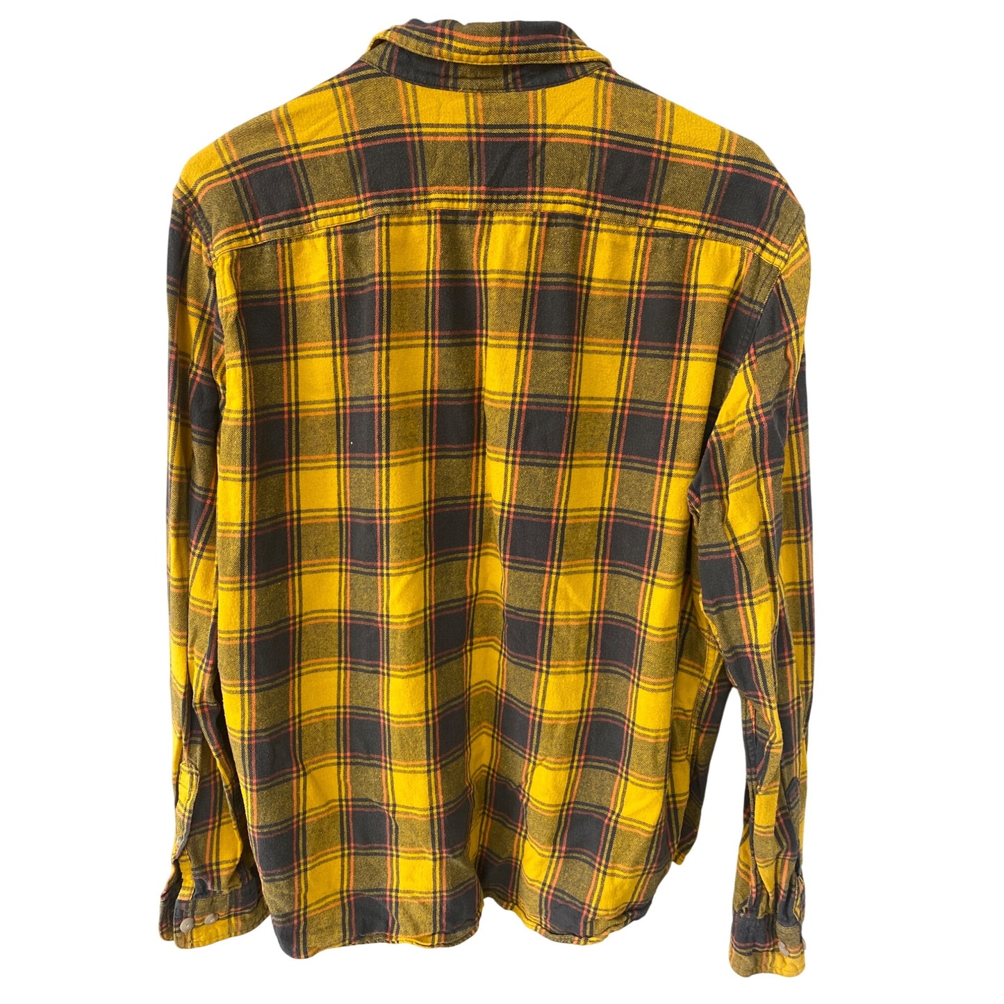 Sonoma Yellow & Blue Plaid Button-Down Flannel Shirt XL Mens Comfortable Casual Wear