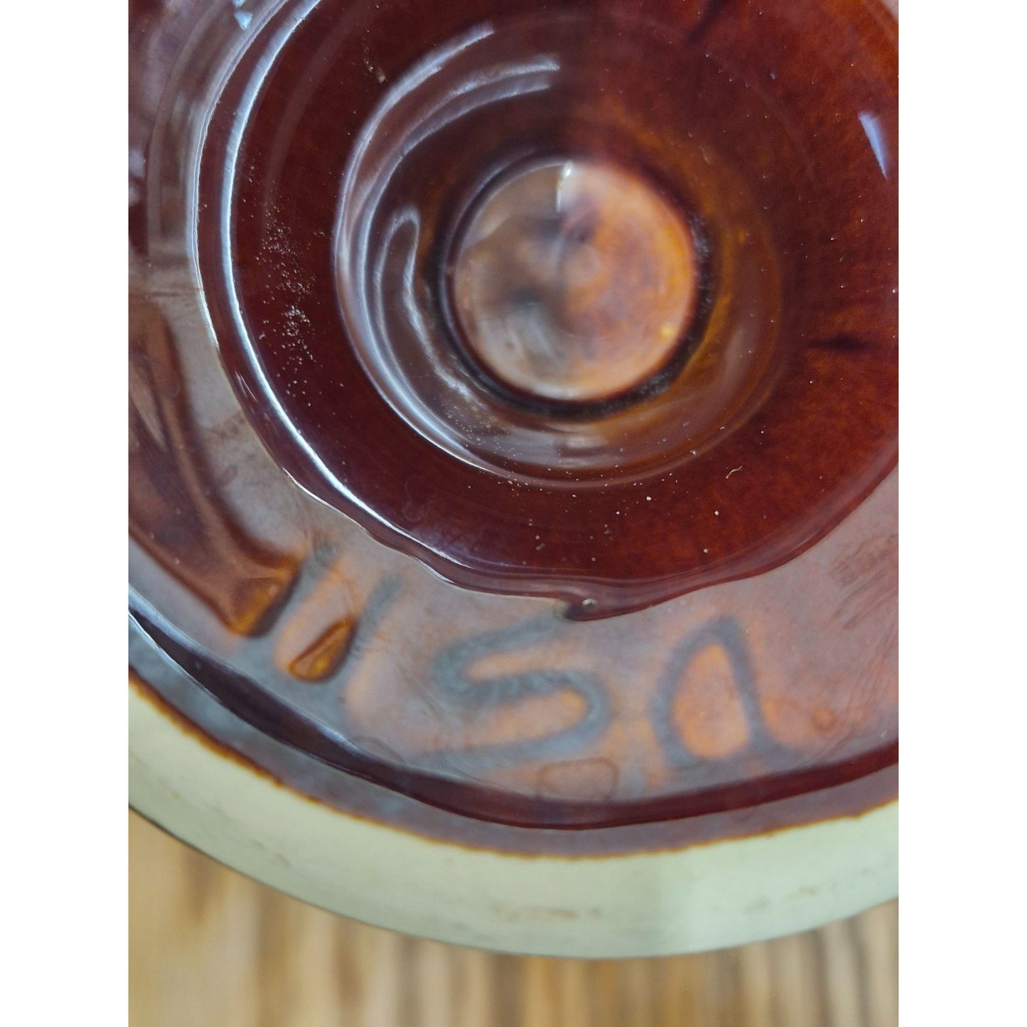 Vintage Hull USA Brown Drip Glaze Irish Pedestal Mug