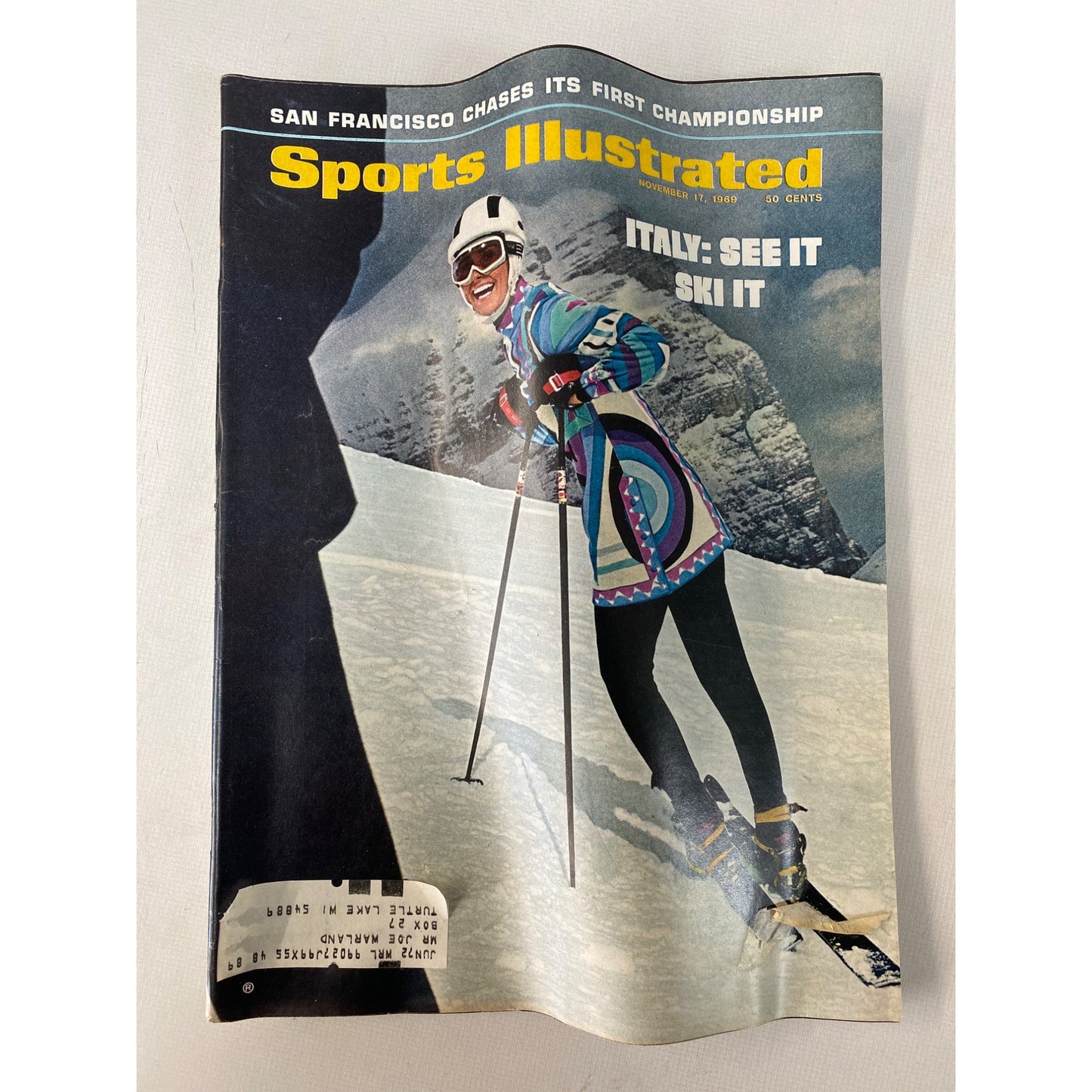 Vintage Sports Illustrated Magazine November 17 1969 Skiing Italy San Francisco Championship Retro