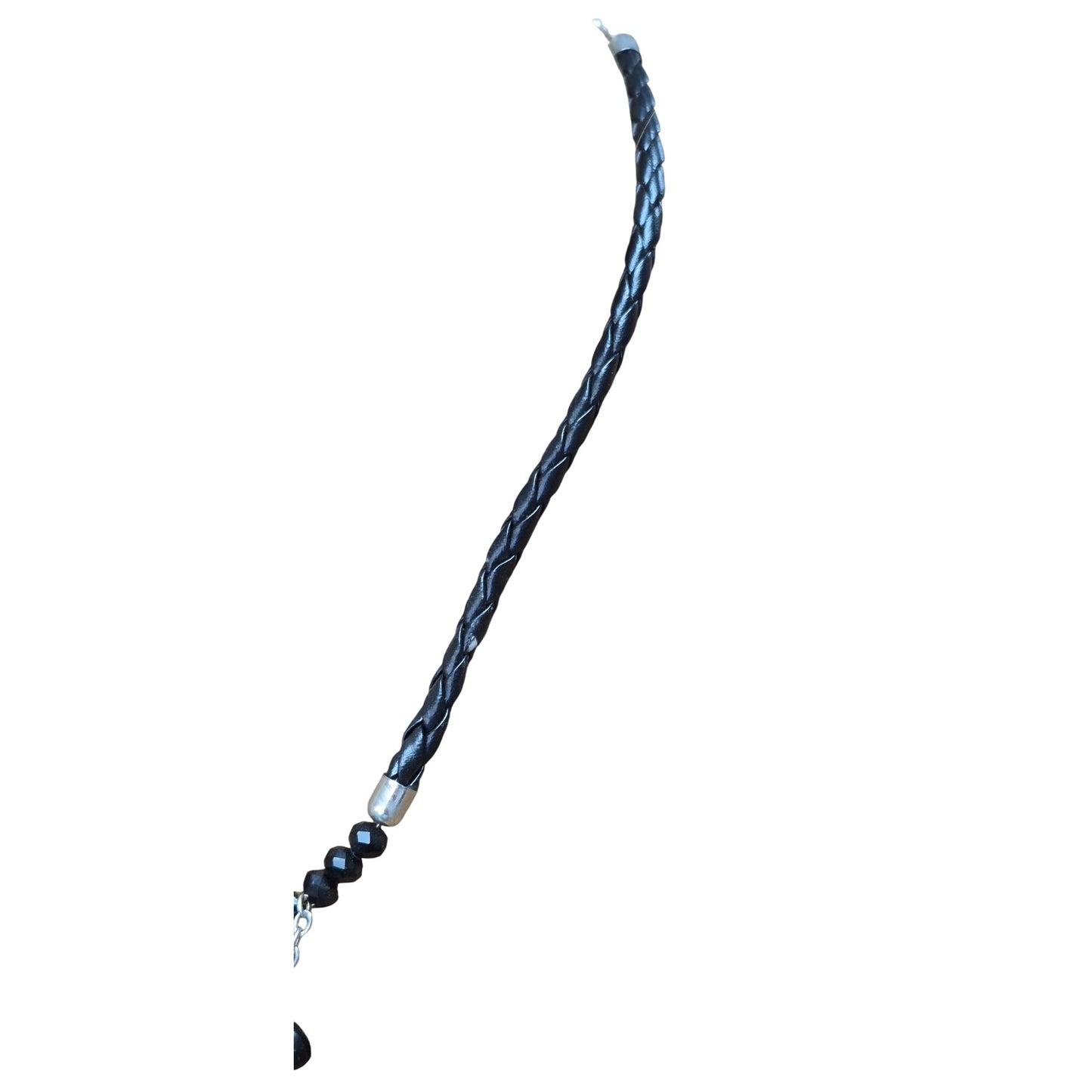 Vintage Black & Silver Chain Fringe Necklace