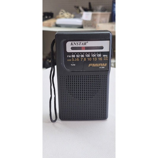 Knstar K-266 Portable AM/FM Radio With Tuning Dial & Strap