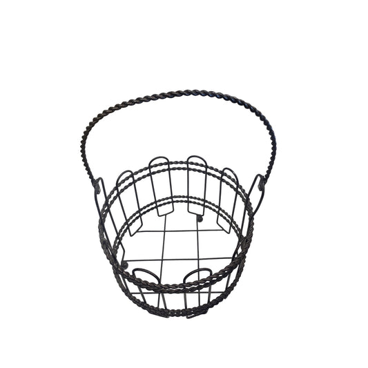 Vintage-Style Black Wire Decorative Basket With Handle