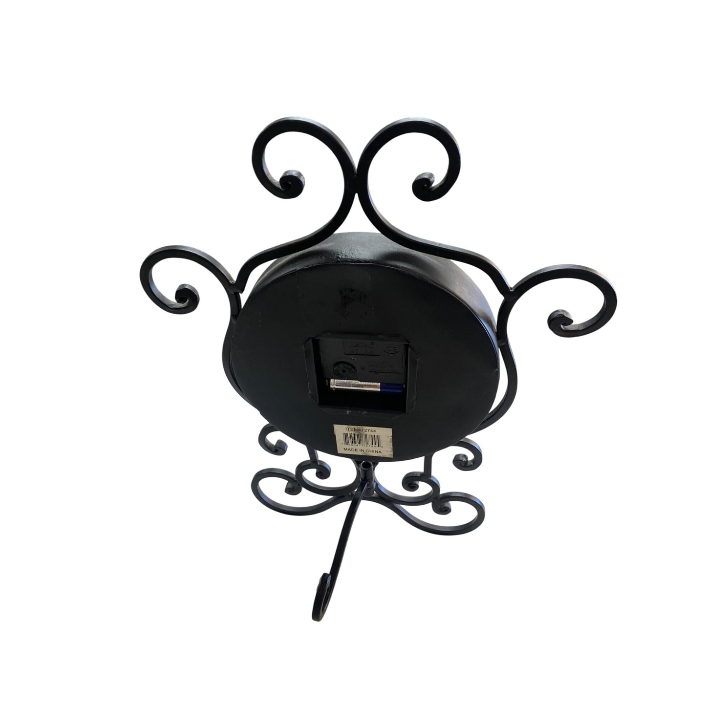 Black Metal Scroll Table Clock