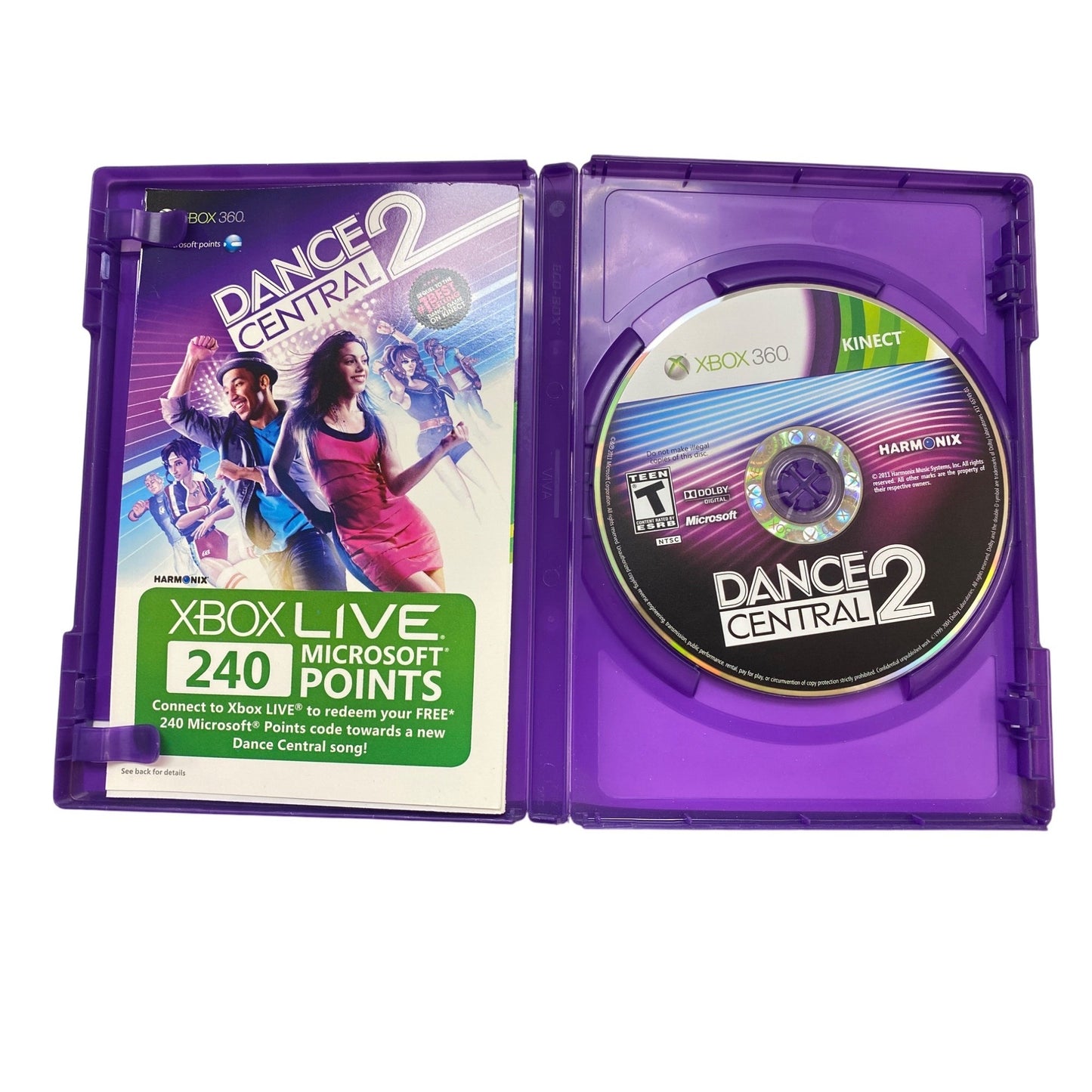 Dance Central 2 Xbox 360 Kinect Game With Case & Manual