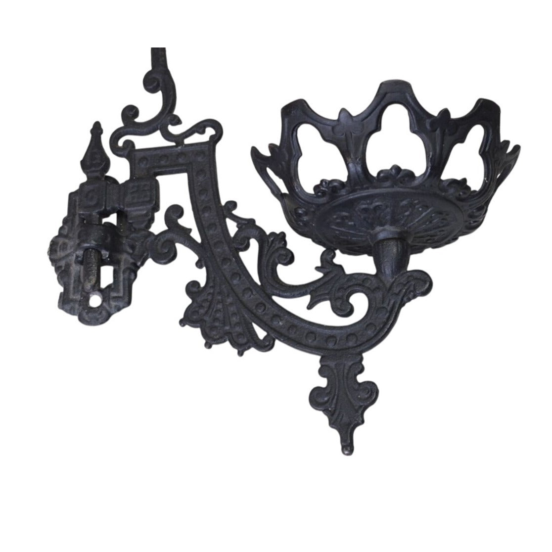 Antique Cast Iron Oil Lamp Holder Swing Arm