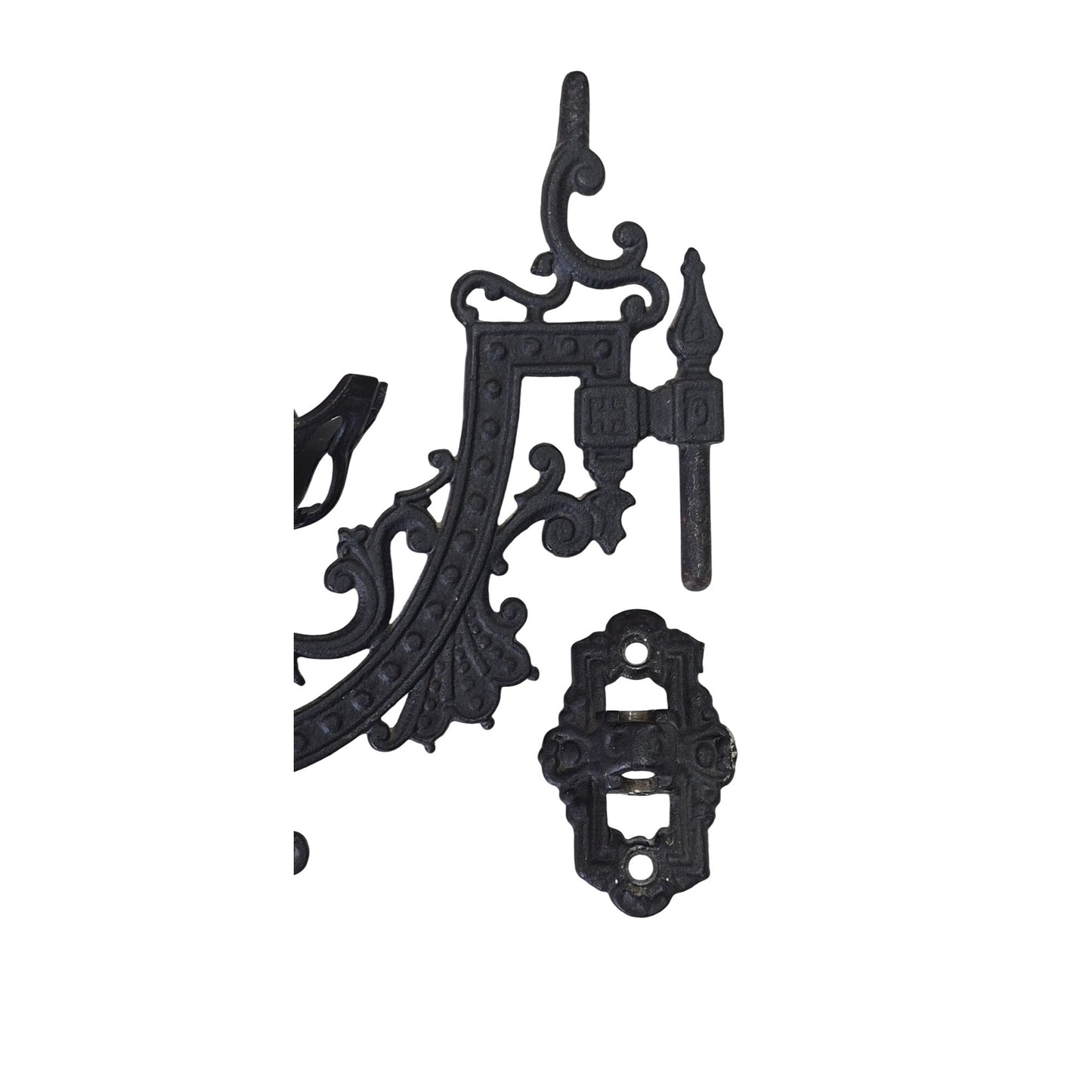 Antique Cast Iron Oil Lamp Holder Swing Arm