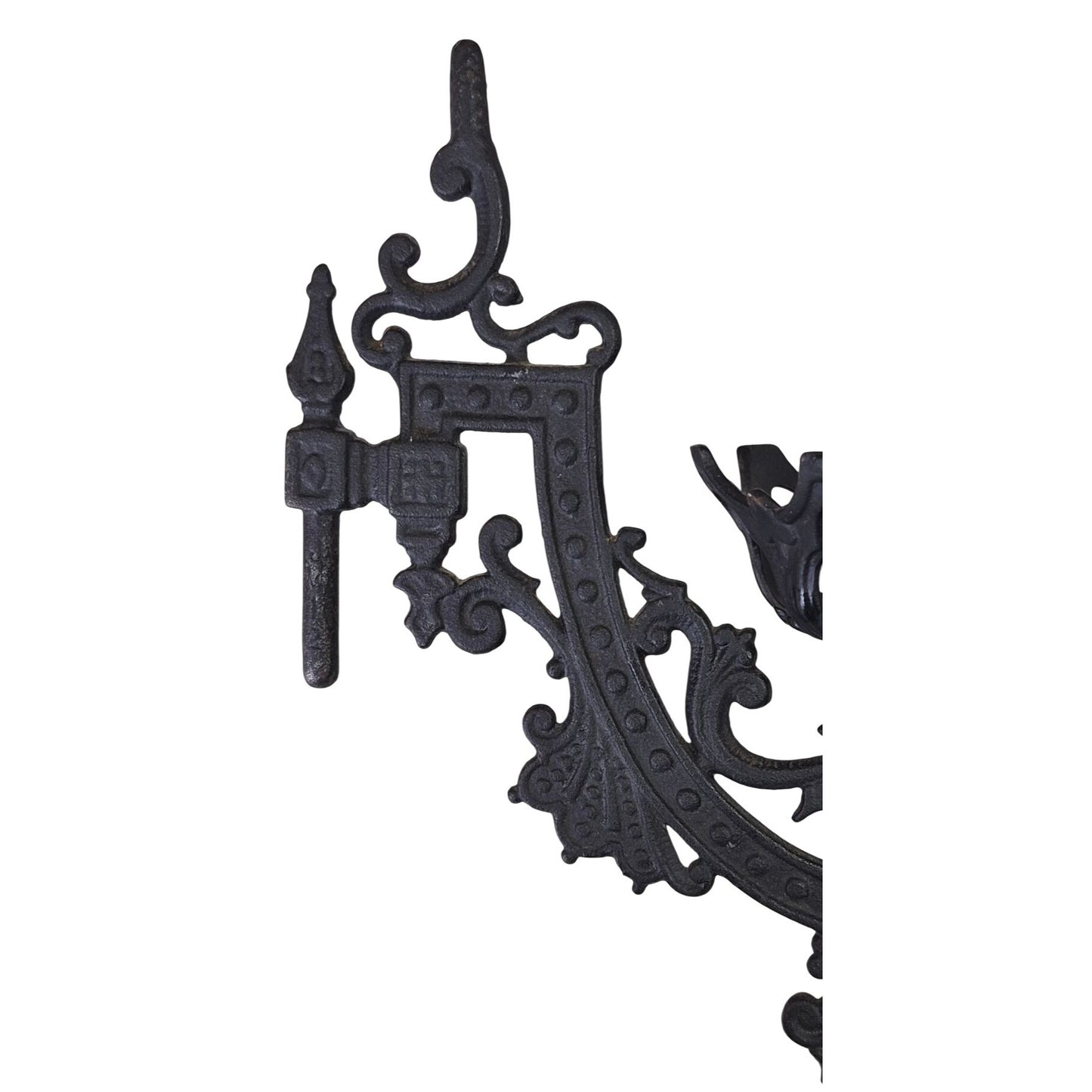 Antique Cast Iron Oil Lamp Holder Swing Arm