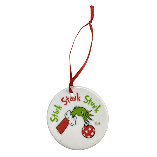 Grinch-Inspired Ceramic Ornament