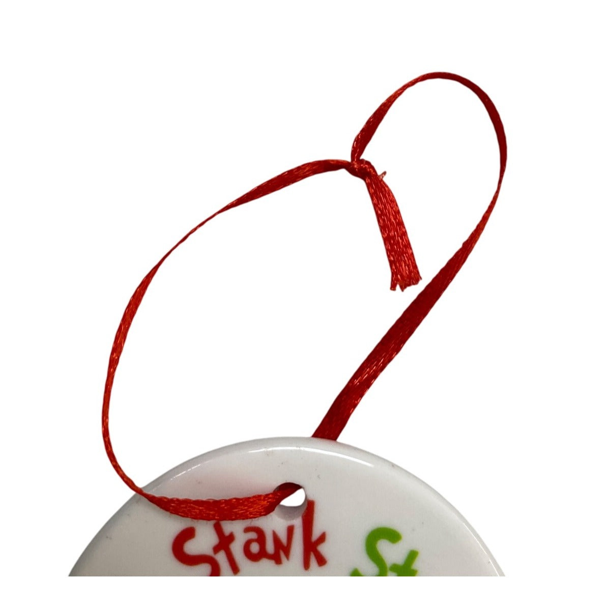 Grinch-Inspired Ceramic Ornament