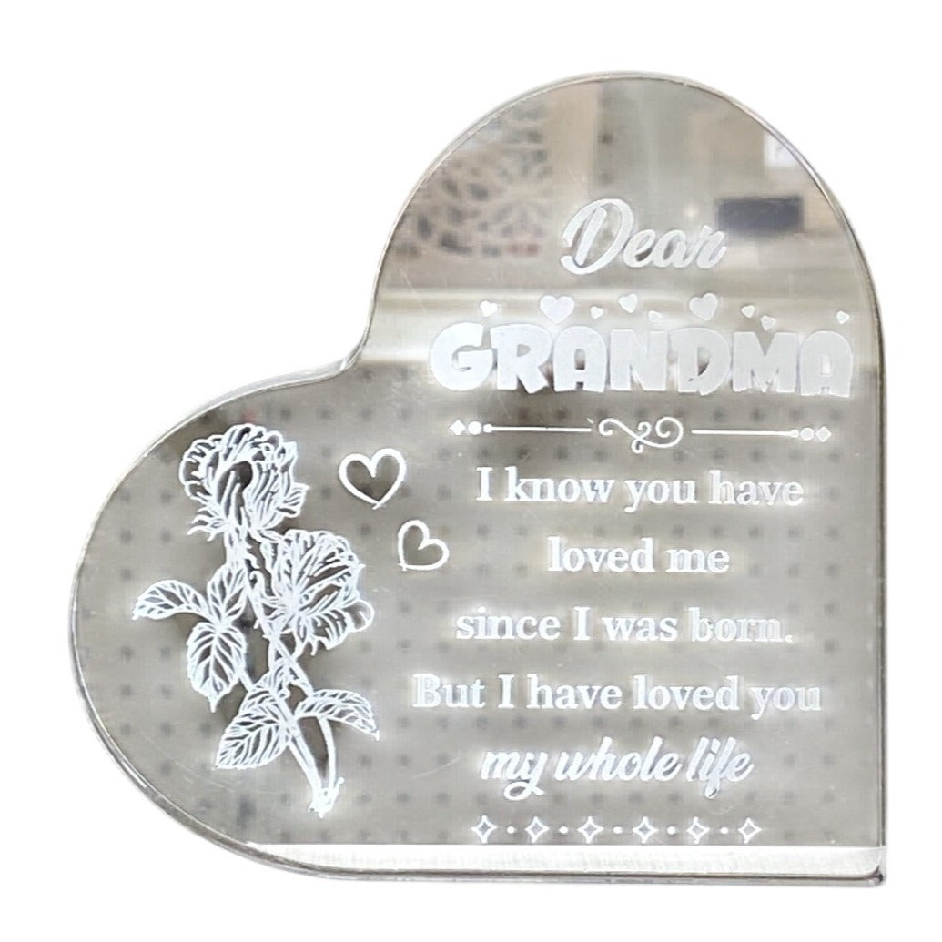 Heart-Shaped Acrylic Plaque For Grandma