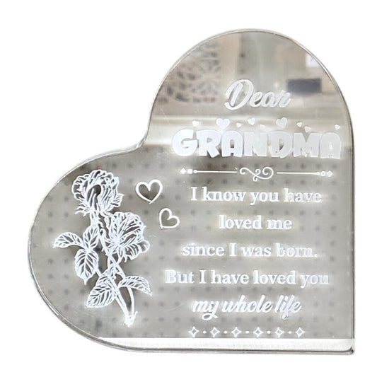 Heart-Shaped Acrylic Plaque For Grandma