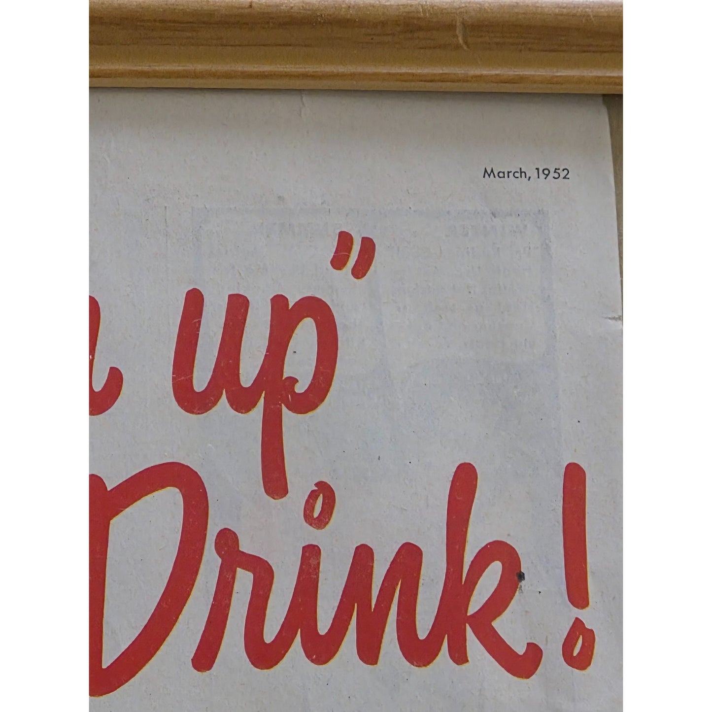 Vintage 7UP Framed Family Drink Ad March 1952 Original Print