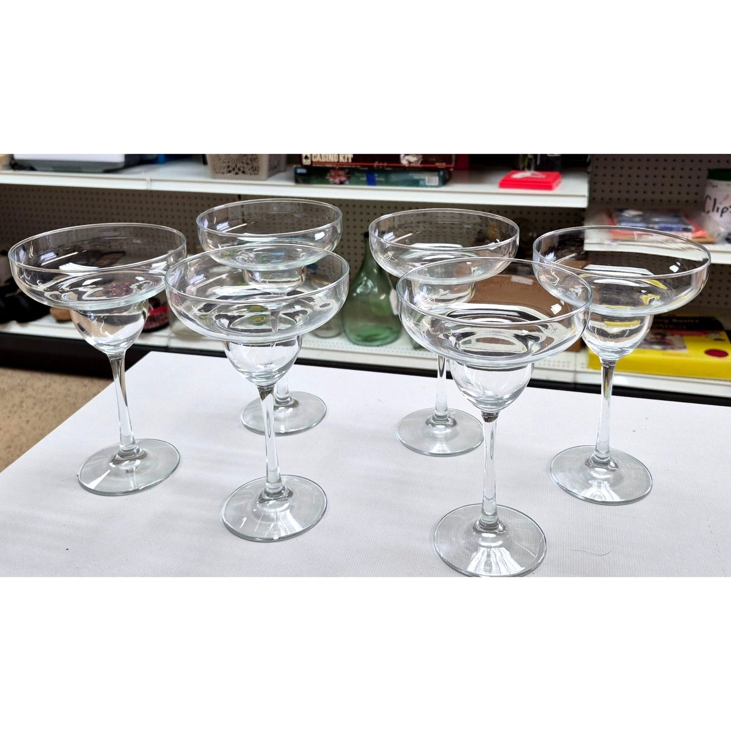 Clear Margarita Glasses Stemware Cocktail Glass 8 Oz Capacity Set 6