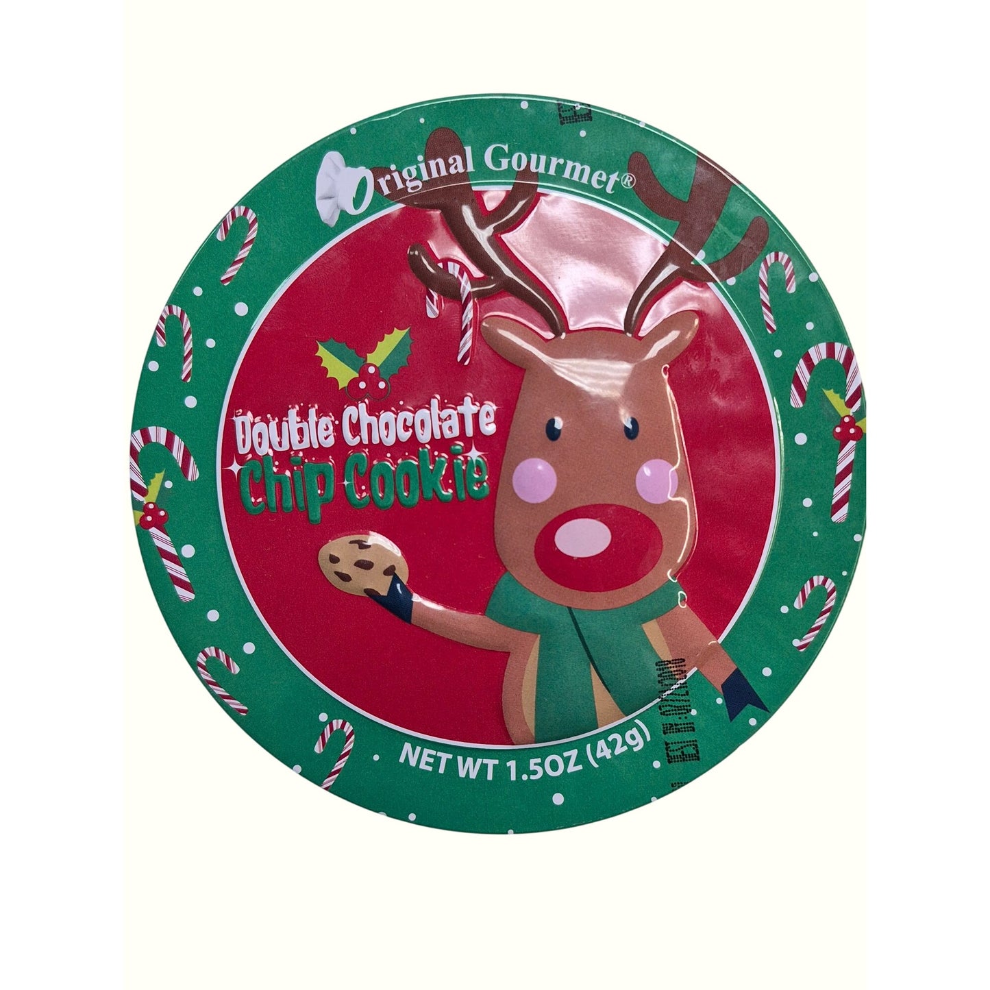 Christmas Reindeer Cookie Tin Holiday Design