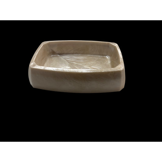 Vintage plastic Faux Marble Rectangular Soap Dish