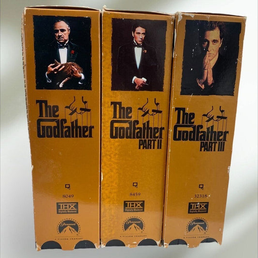 The Godfather Parts 1, 2 & 3 VHS Movie Set Collection