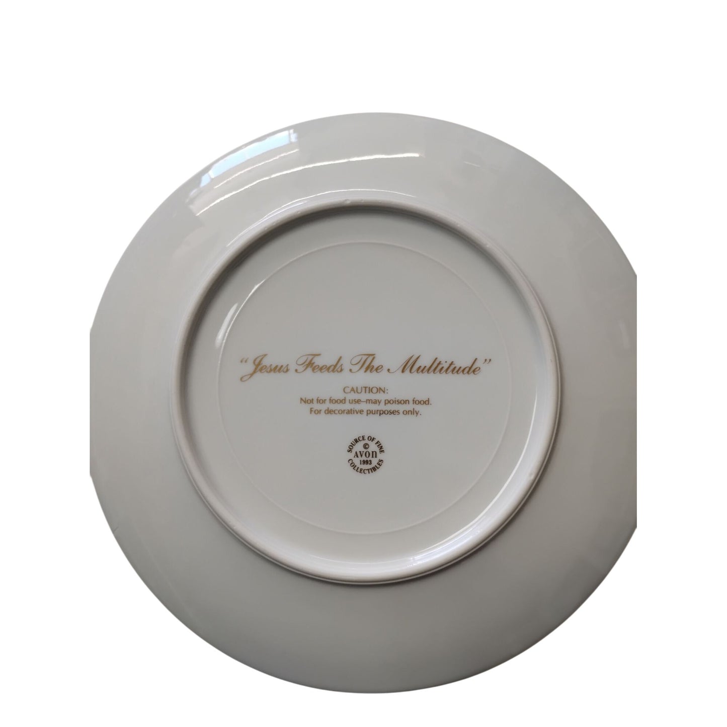 "Jesus Feeds The Multitude" Avon 1993 Decorative Collector Plate Blue & White Design Not For Food Use
