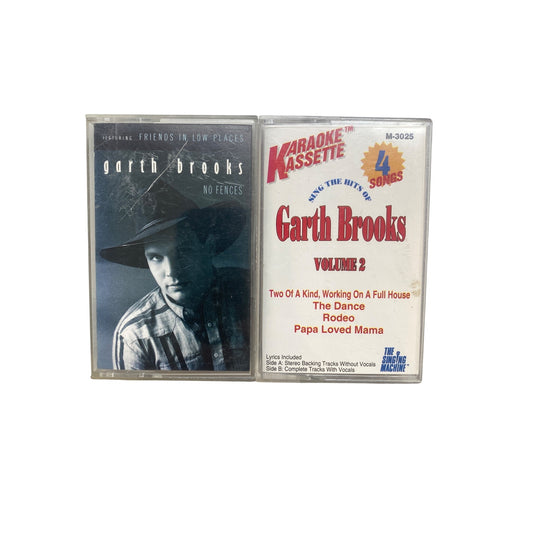 Garth Brooks "No Fences" & "Karaoke Kassette" Cassette Tapes Set