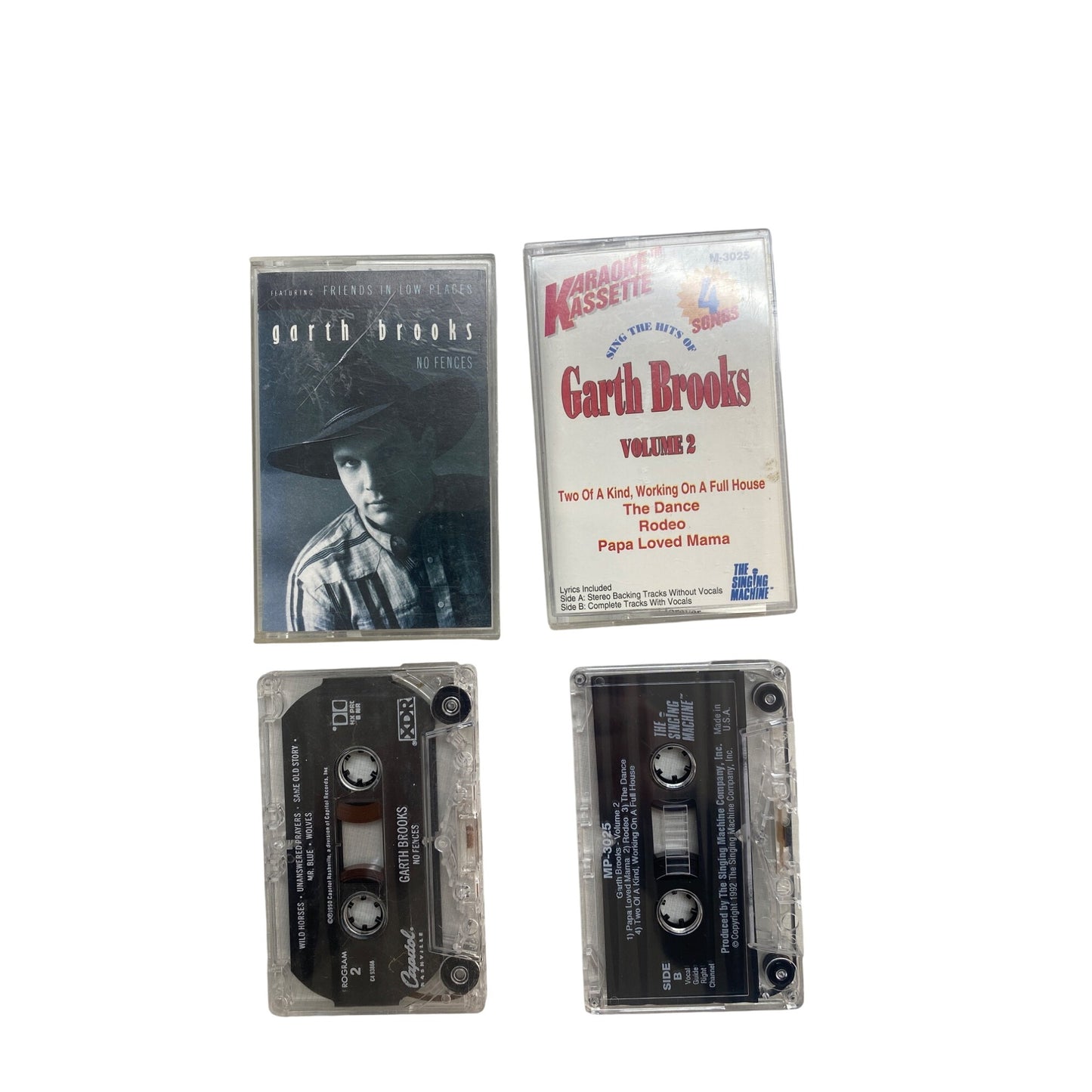 Garth Brooks "No Fences" & "Karaoke Kassette" Cassette Tapes Set