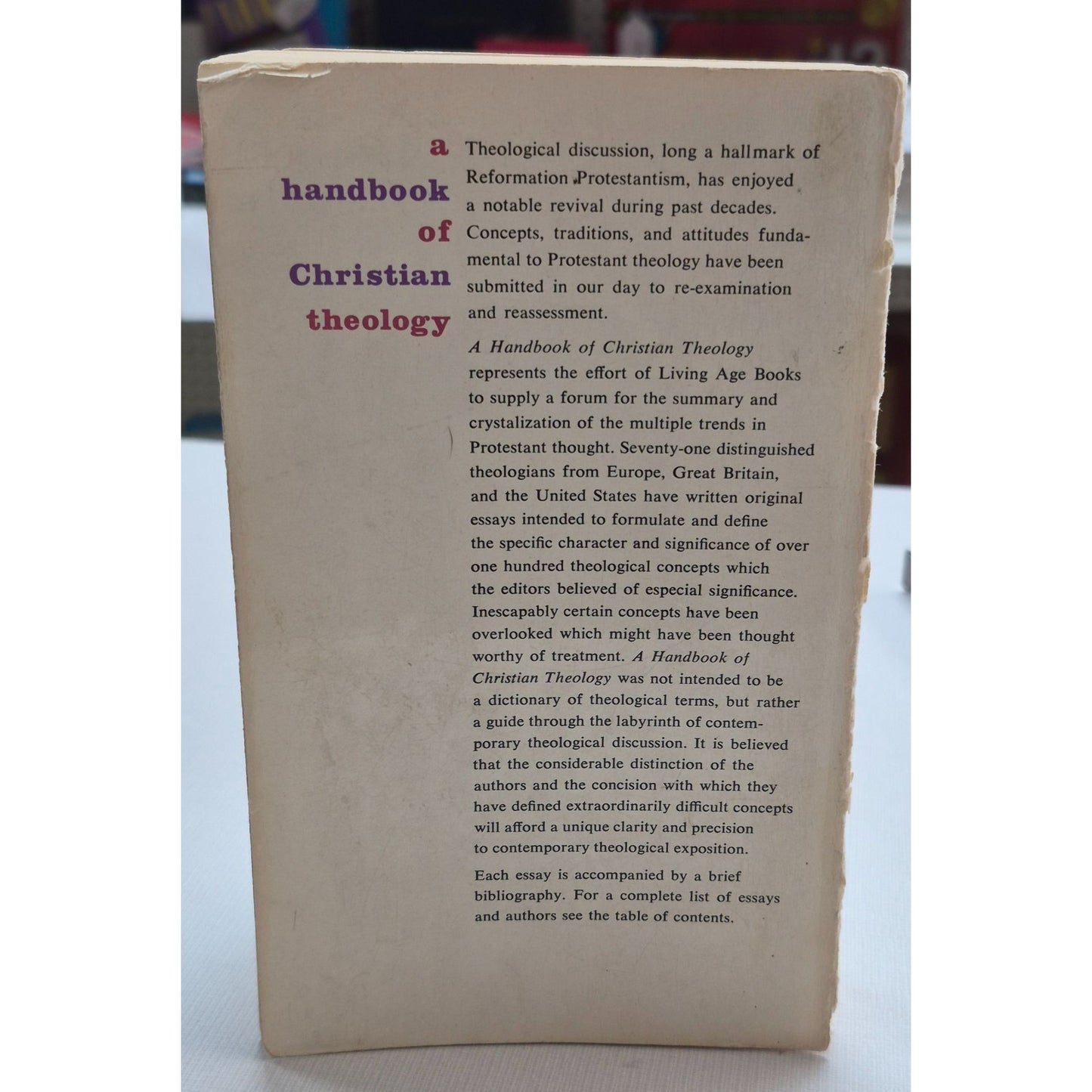 A Handbook Of Christian Theology By Meridian Books 1958 Paperback