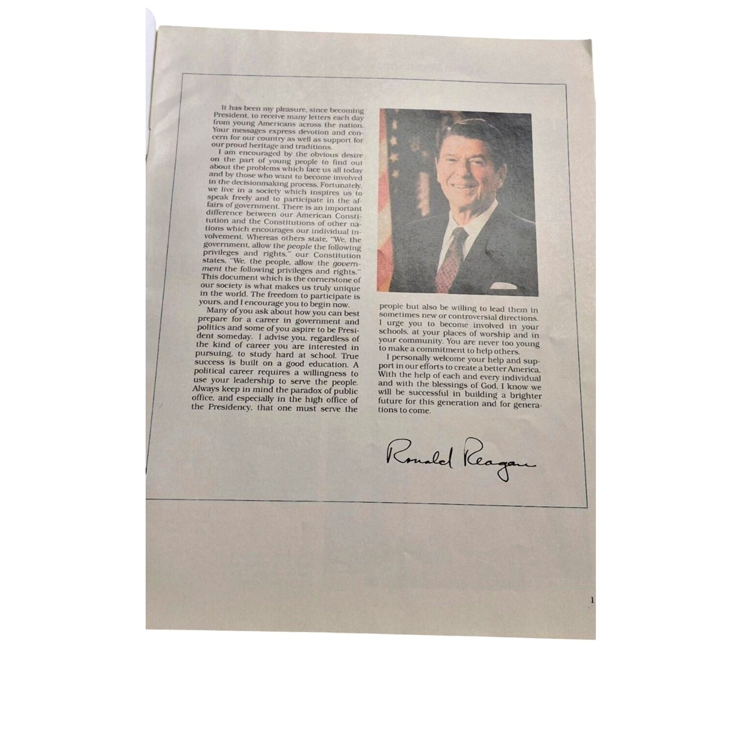 Welcome To the White House Booklet Ronald Reagan Historic Guide 1980s