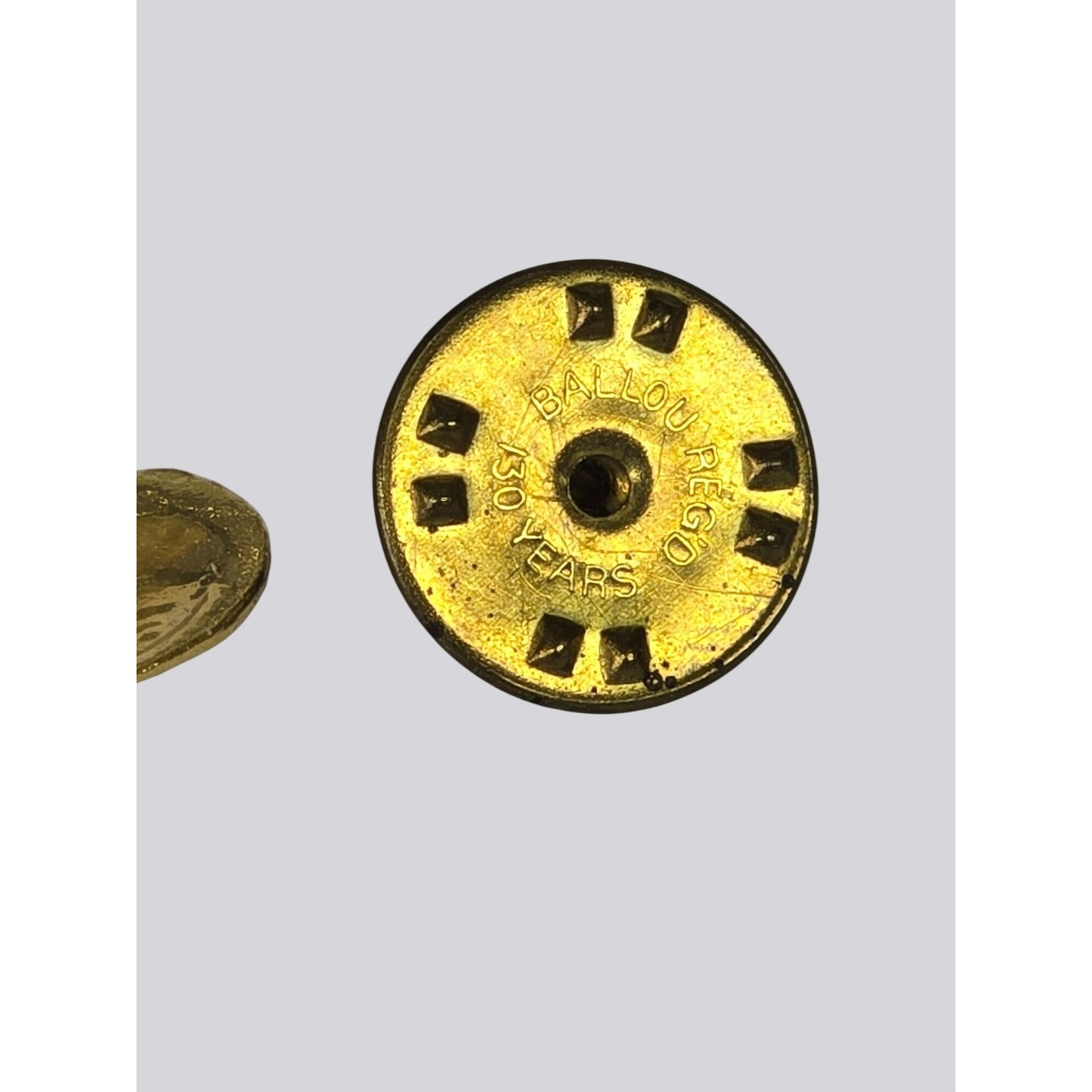 Gold‑Tone Heart & Cross Lapel Pin Textured Cross Ballou Clutch Back