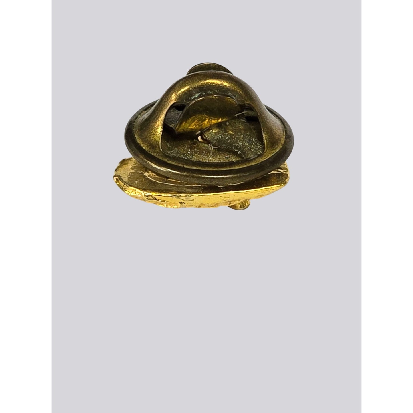 Gold‑Tone Heart & Cross Lapel Pin Textured Cross Ballou Clutch Back