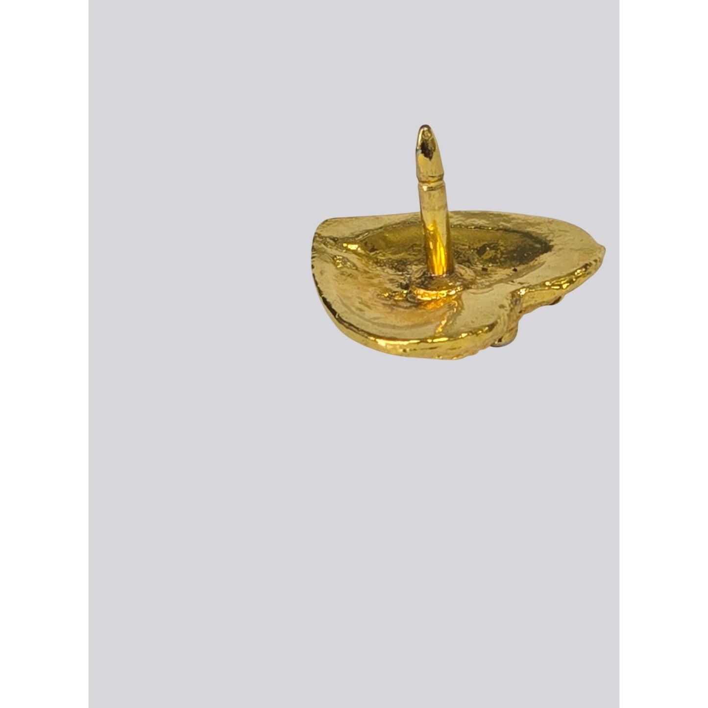 Gold‑Tone Heart & Cross Lapel Pin Textured Cross Ballou Clutch Back