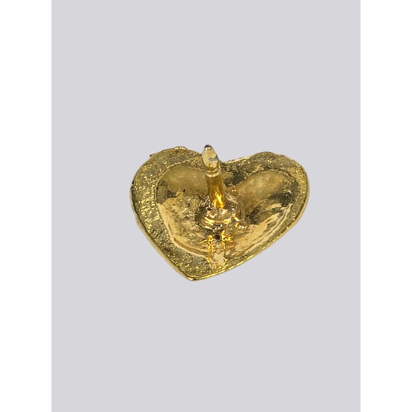 Gold‑Tone Heart & Cross Lapel Pin Textured Cross Ballou Clutch Back