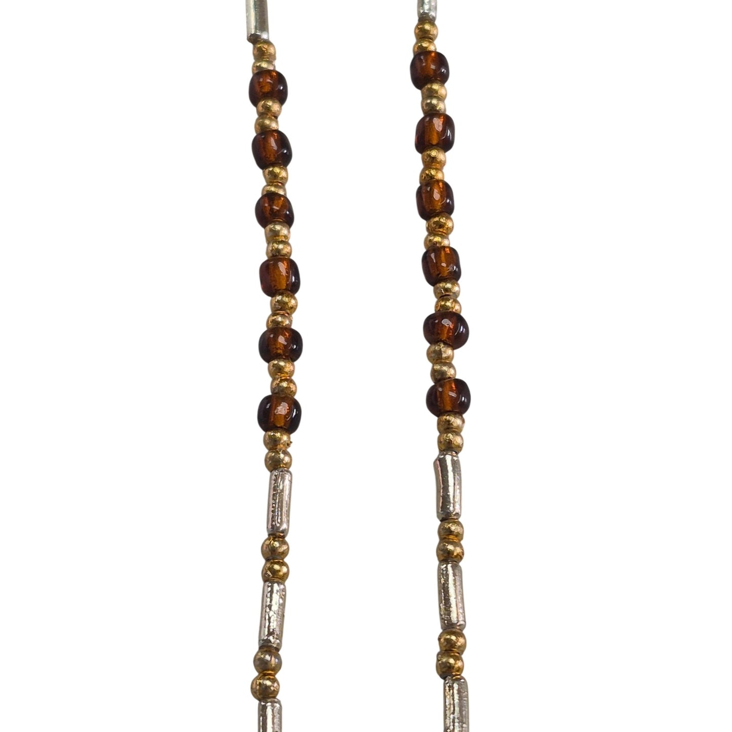 Vintage Gold‑Tone Pendant Necklace w/ Red & Green Cabochons