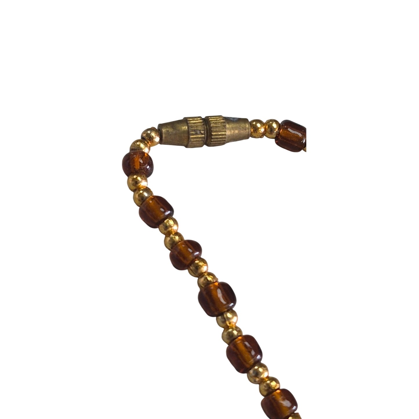 Vintage Gold‑Tone Pendant Necklace w/ Red & Green Cabochons