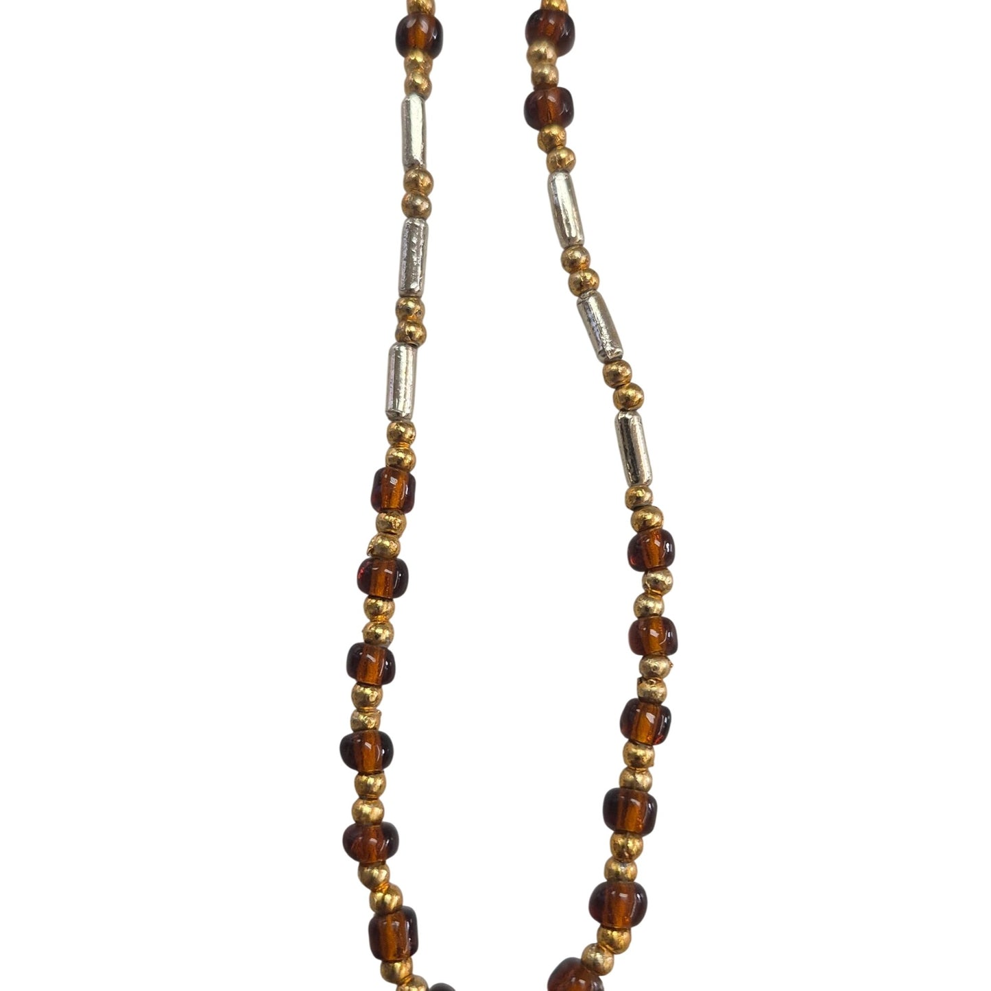 Vintage Gold‑Tone Pendant Necklace w/ Red & Green Cabochons