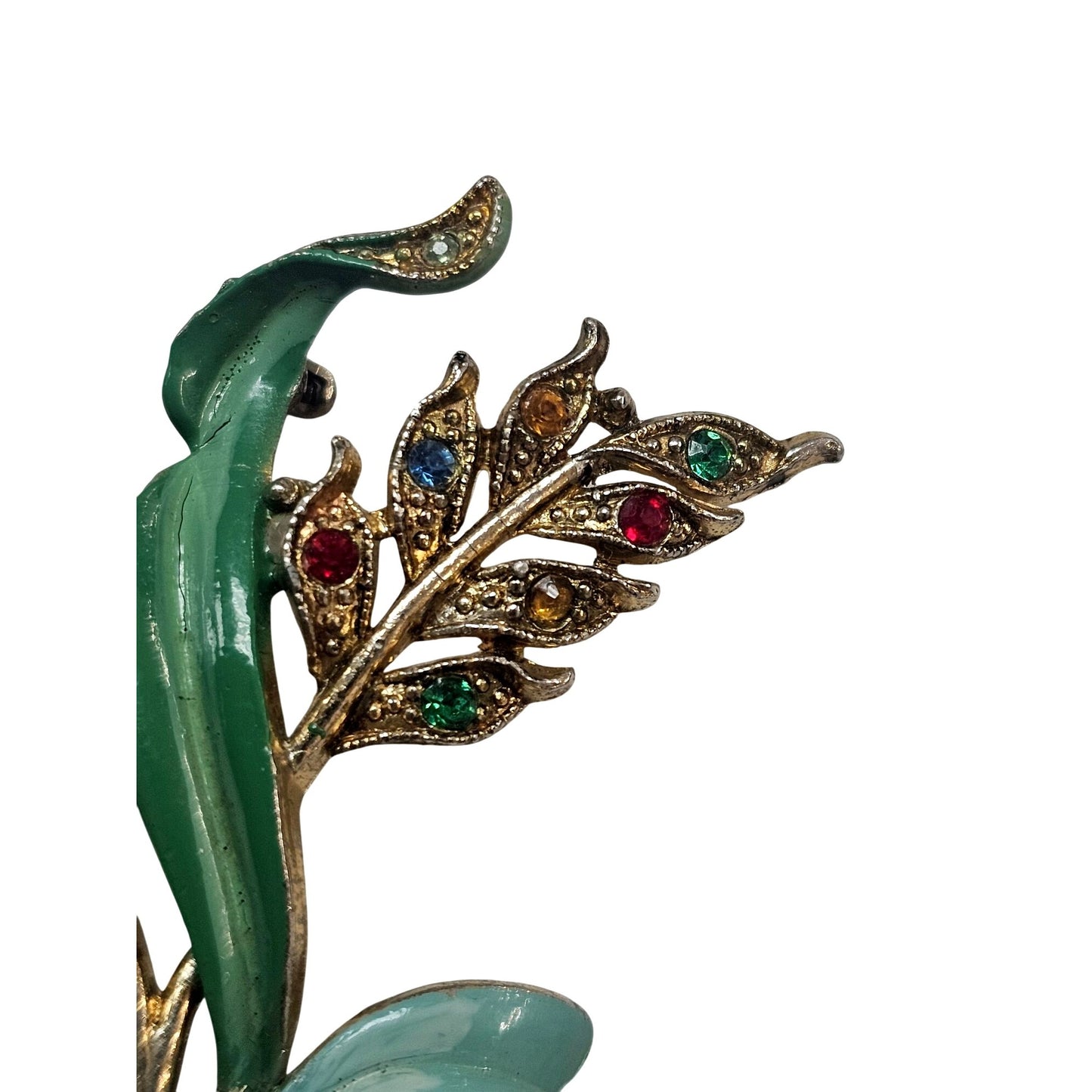 Vintage Enamel Tulip Brooch