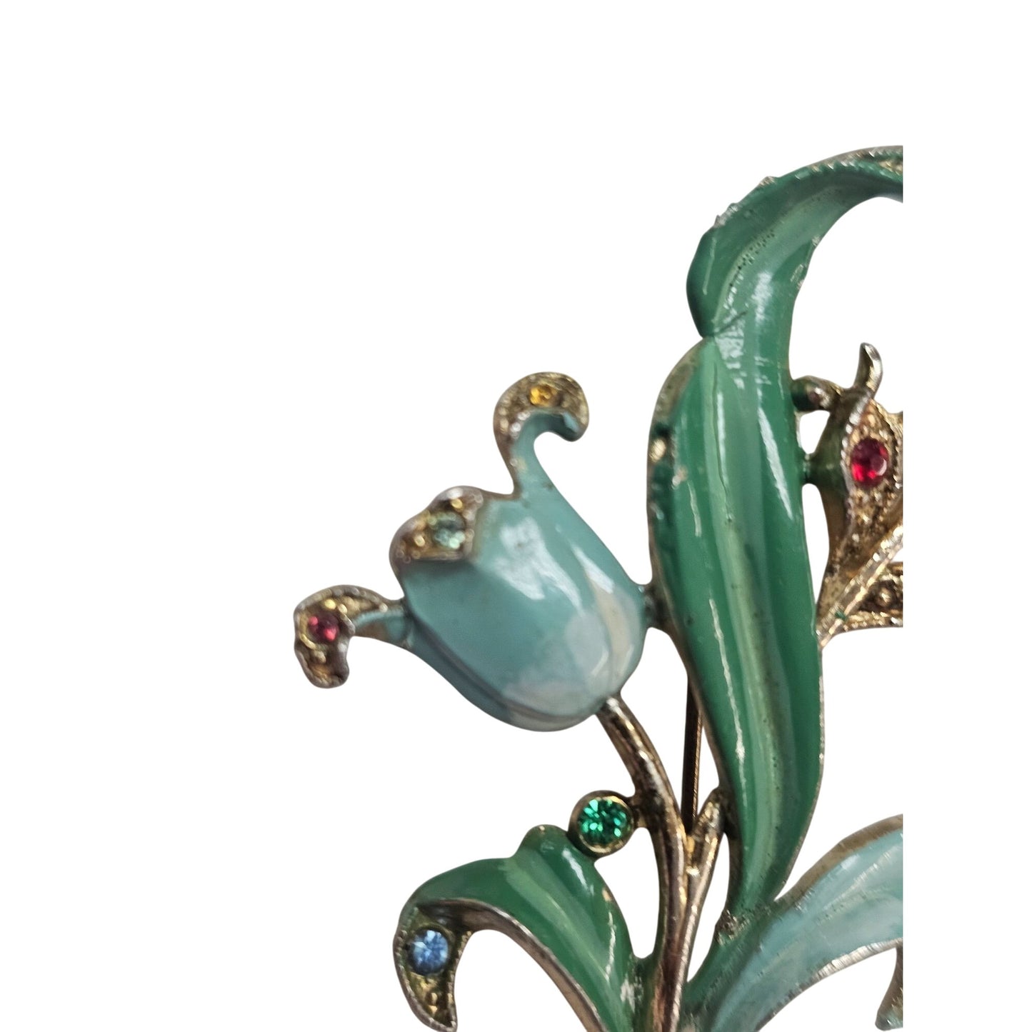 Vintage Enamel Tulip Brooch