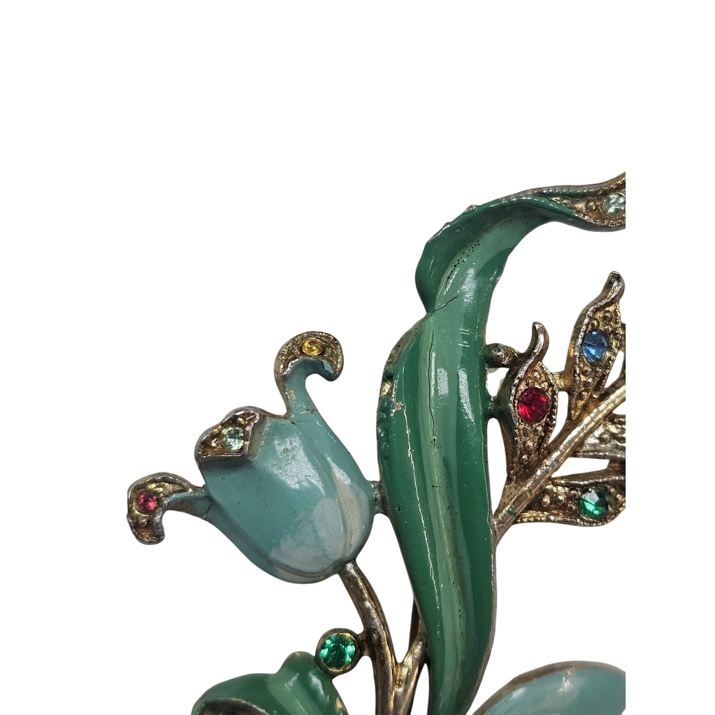 Vintage Enamel Tulip Brooch