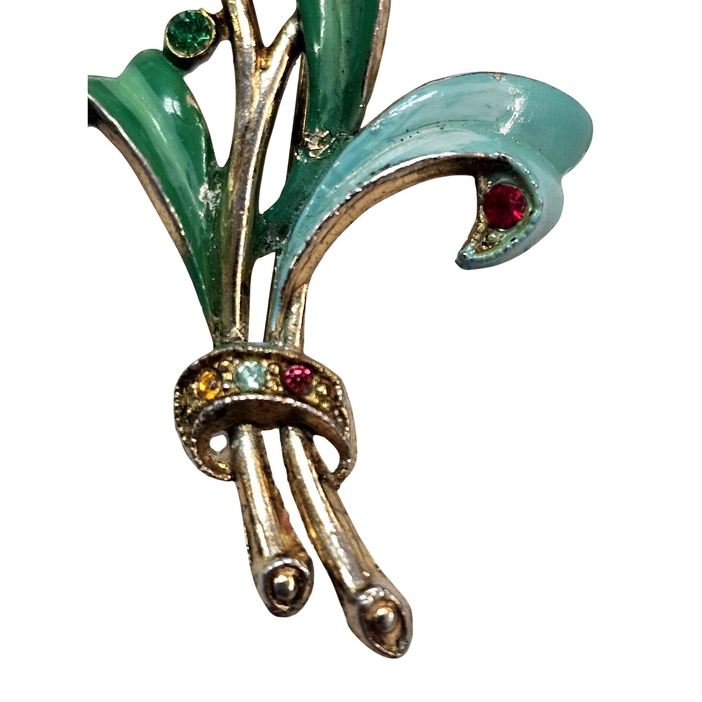 Vintage Enamel Tulip Brooch