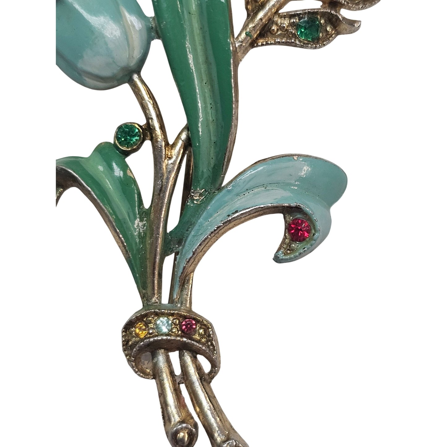Vintage Enamel Tulip Brooch