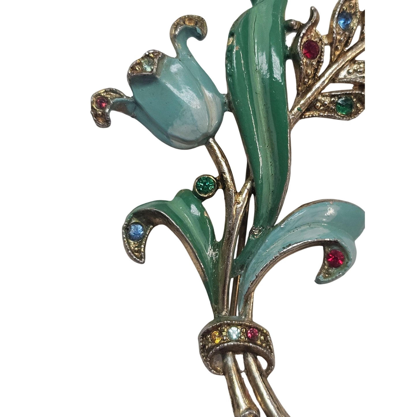 Vintage Enamel Tulip Brooch