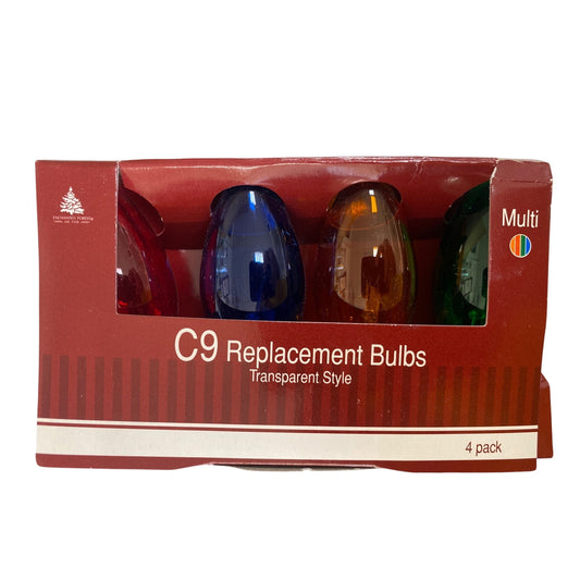 C9 Replacement Bulbs Transparent Multi-Color 4-Pack