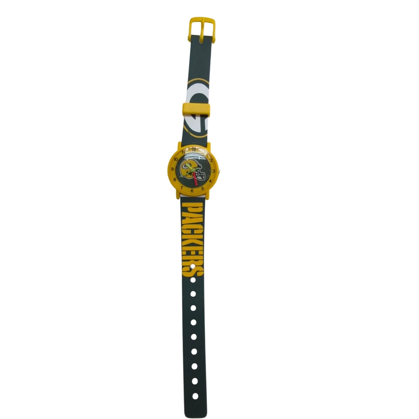 Green Bay Packers Kids Watch NFL 1998 Logo Theme Yellow Green Strap Adjustable