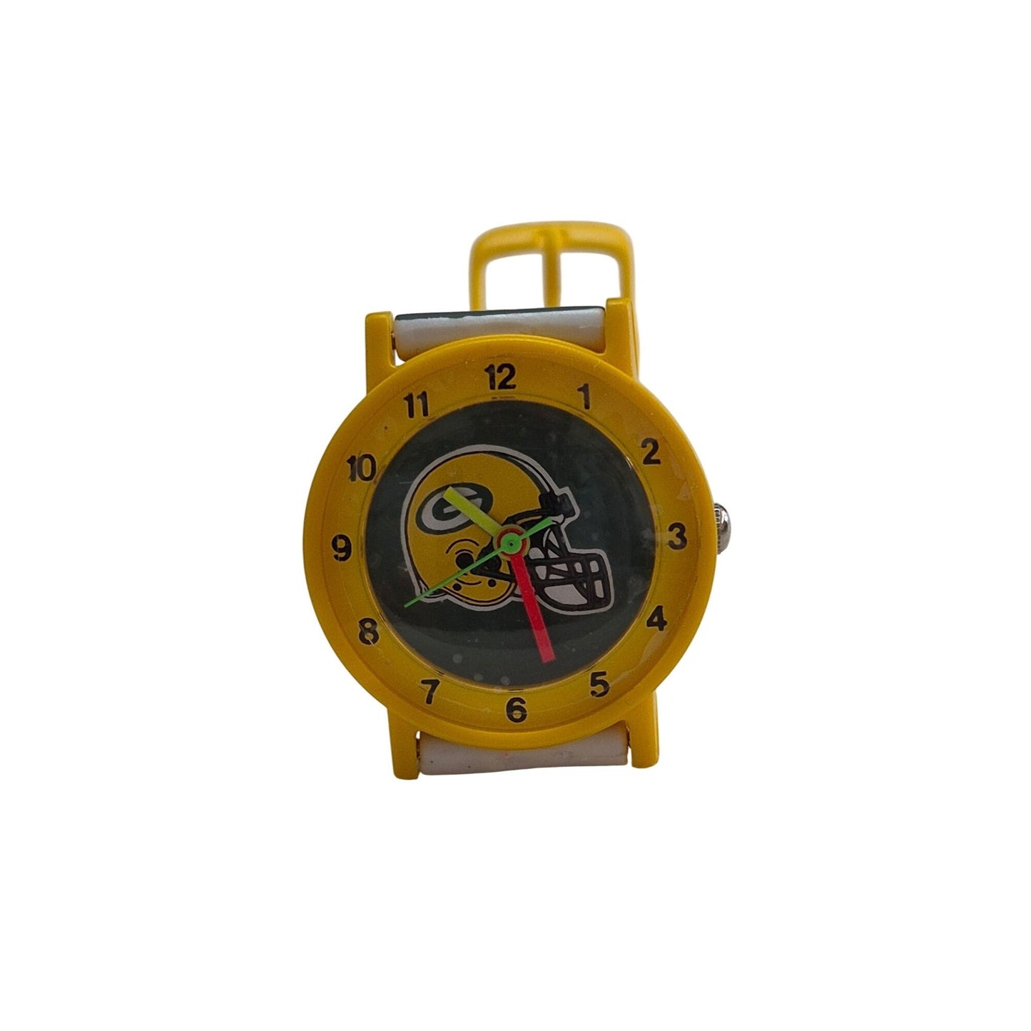 Green Bay Packers Kids Watch NFL 1998 Logo Theme Yellow Green Strap Adjustable