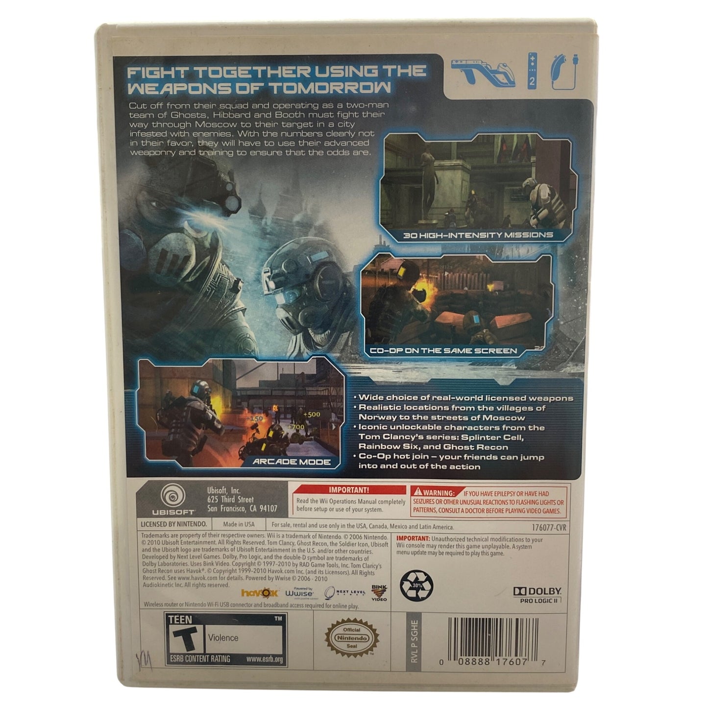 Tom Clancys Ghost Recon Wii Game Complete With Manual Ubisoft