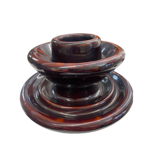 VINTAGE Large Ceramic Insulator High Voltage Glazed Brown