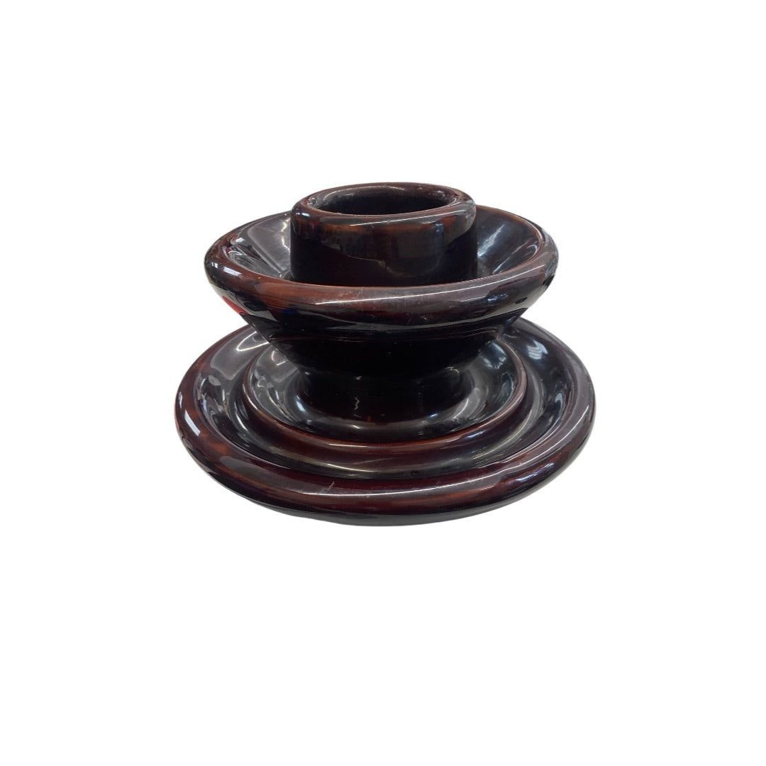 VINTAGE Large Ceramic Insulator High Voltage Glazed Brown