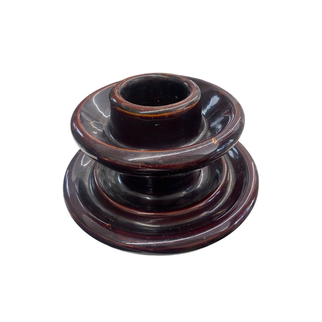 VINTAGE Large Ceramic Insulator High Voltage Glazed Brown