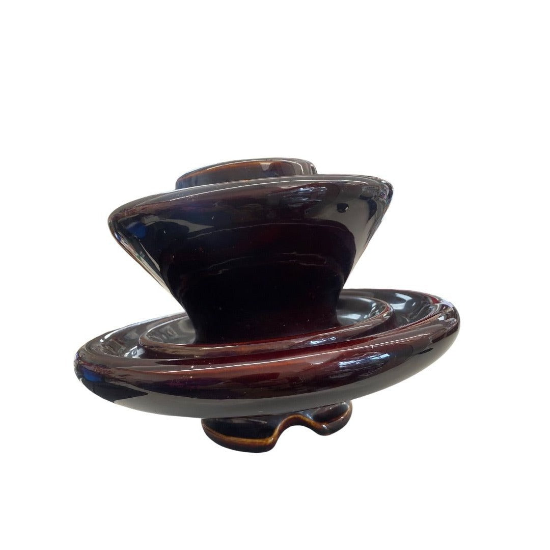 VINTAGE Large Ceramic Insulator High Voltage Glazed Brown