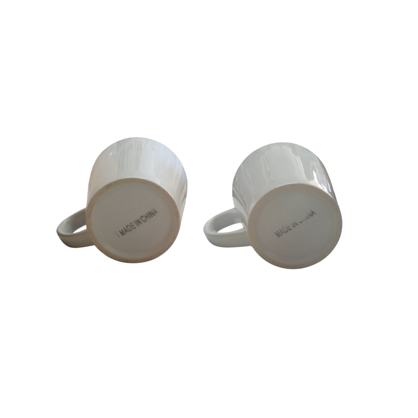 Nalco Water Coffee Mugs Set Of 2 White Ceramic 12 Oz  Durable Design