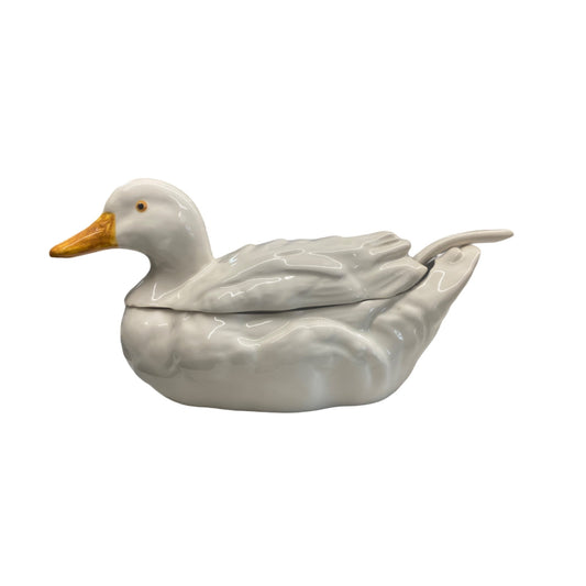 Ceramic Duck-Shaped Tureen With Lid - Vintage Kitchenware - Unique Home Decor Piece